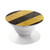S2231 Yellow and Black Line Hazard Striped Graphic Ring Holder and Pop Up Grip