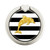S2882 Black and White Striped Gold Dolphin Graphic Ring Holder and Pop Up Grip