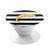 S2882 Black and White Striped Gold Dolphin Graphic Ring Holder and Pop Up Grip