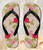 FA0433 Pretty Rose Cottage Flora Beach Slippers Sandals Flip Flops Unisex