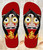 FA0439 Japan Good Luck Daruma Doll Beach Slippers Sandals Flip Flops Unisex