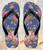 FA0513 Vintage Flower Pattern Beach Slippers Sandals Flip Flops Unisex