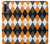 S3421 Black Orange White Argyle Plaid Case For Samsung Galaxy Note 10 Plus