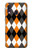 S3421 Black Orange White Argyle Plaid Case For Samsung Galaxy A40