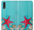 S3428 Aqua Wood Starfish Shell Case For Samsung Galaxy A50