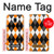 S3421 Black Orange White Argyle Plaid Case For Samsung Galaxy J3 (2018), J3 Star, J3 V 3rd Gen, J3 Orbit, J3 Achieve, Express Prime 3, Amp Prime 3