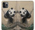 S2210 Panda Fluffy Art Painting Case For iPhone 11 Pro