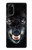S2823 Black Wolf Blue Eyes Face Case For Samsung Galaxy S20