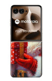 S4029 Xmas Smiling Santa Claus Gift Box Case For Motorola Razr 60 Ultra, Razr Ultra 2025