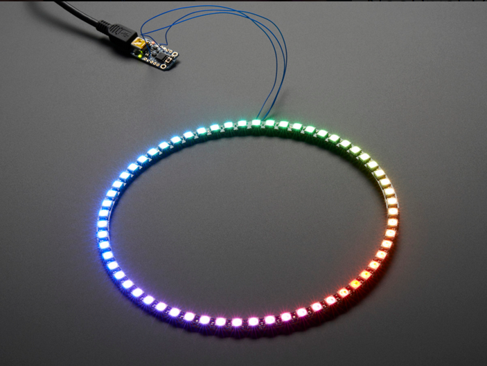 NeoPixel 1/4 60 Ring - 5050 RGBW LED w/ Integrated Drivers