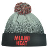 NBA Mitchell Ness Title Knit KM11 Cuffed Pom Pom Beanie Miami Heat HWC Skully