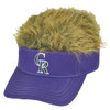 MLB Colorado Rockies Creed Flair Purple Brown Hair Visor Faux Fur Velcro Hat Cap