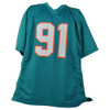 NFL Miami Dolphins Emmanuel Ogbah #91 Jersey Replica Large Signed Teal JSA Card