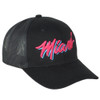 Miami Basketball South Beach Colors Black Mesh Adjustable Curved Bill Hat Cap Miami Basketball South Beach Colors Black Mesh Adjustable Curved Bill Hat Cap