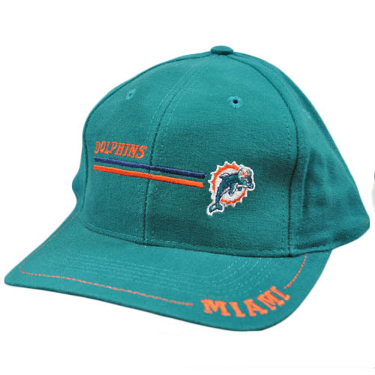 NFL Miami Dolphins Vintage Old School Flat Bill Teal Orange Logo 7 Snapback  Hat