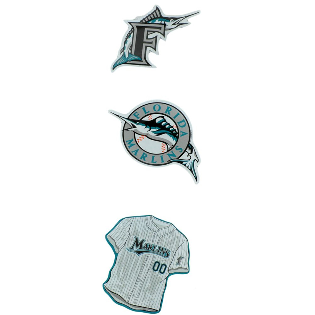 MLB Baseball Florida Marlins Logo Jersey Licensed Fan Magnets Set