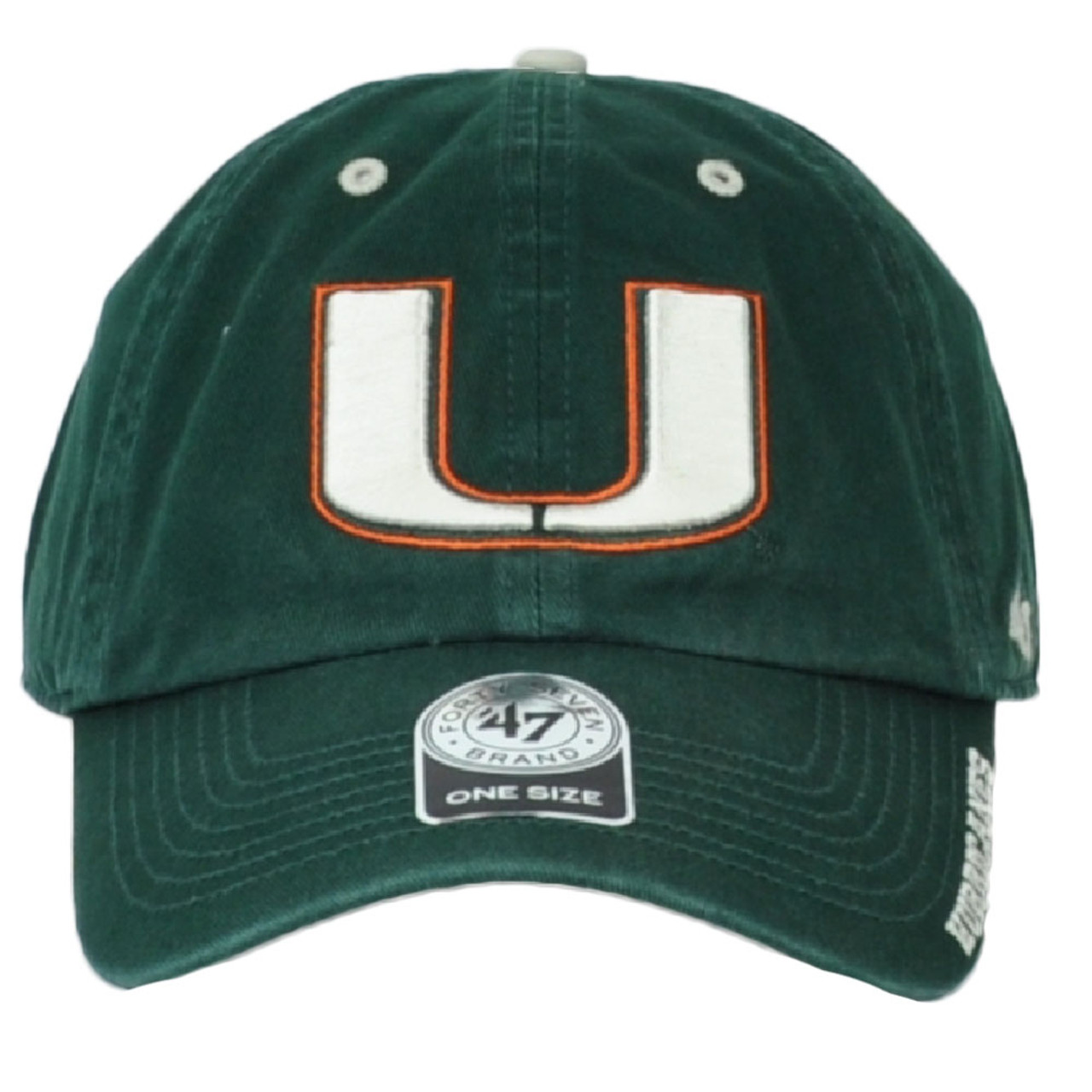 NCAA '47 Brand Miami Hurricanes Canes Green One Size Adjustable Hat Cap  Relaxed - Sinbad Sports Store