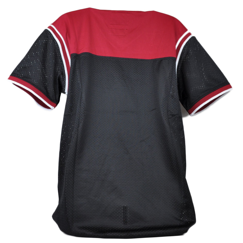 NBA Starter Miami Heat V Neck Jersey Black Red Short Sleeve Mens Adult ...