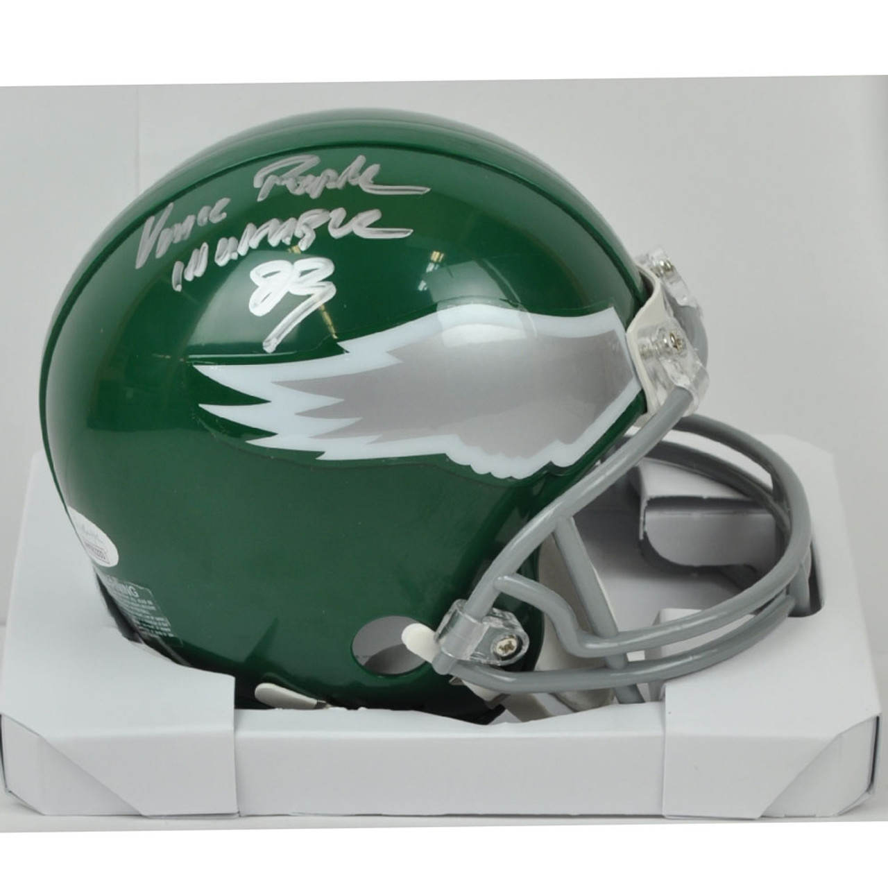 Vince Papale Signed Philadelphia Eagles FLASH Riddell Speed Mini Helmet w/ Invincible - Schwartz Authenticated