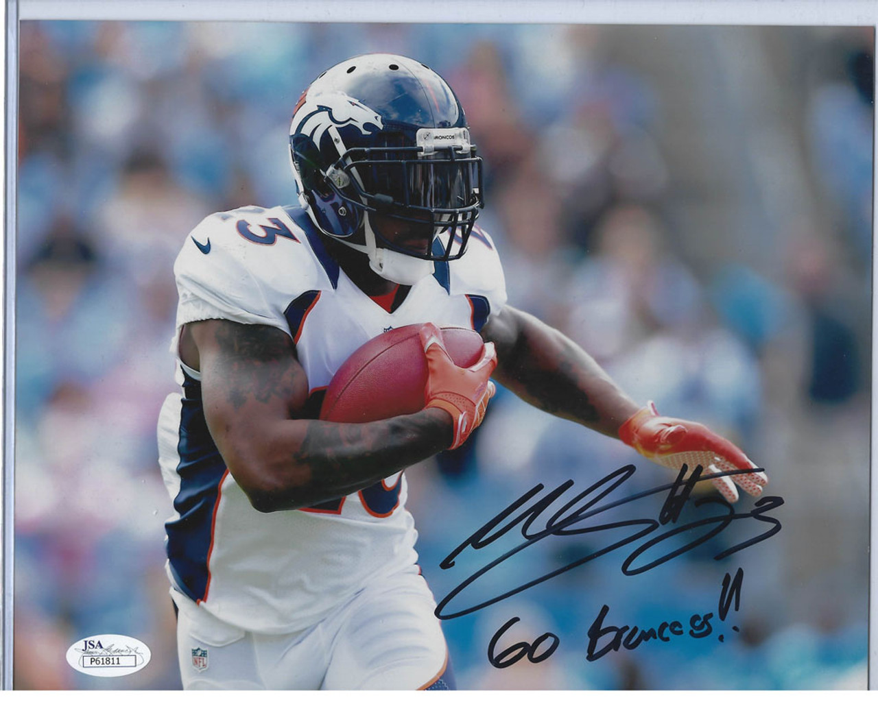 NFL Denver Broncos Willis McGhee #23 Running Play Autograph Picture 8 x 10  JSA - Sinbad Sports Store