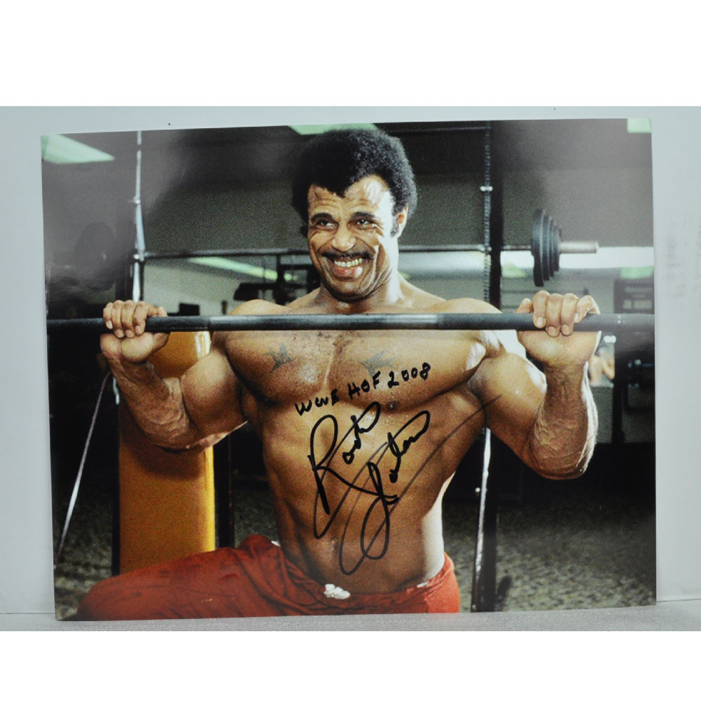 WWE HOF 08 Rocky Johnson Wrestler Autographed 8 X 10 Photograph Signed