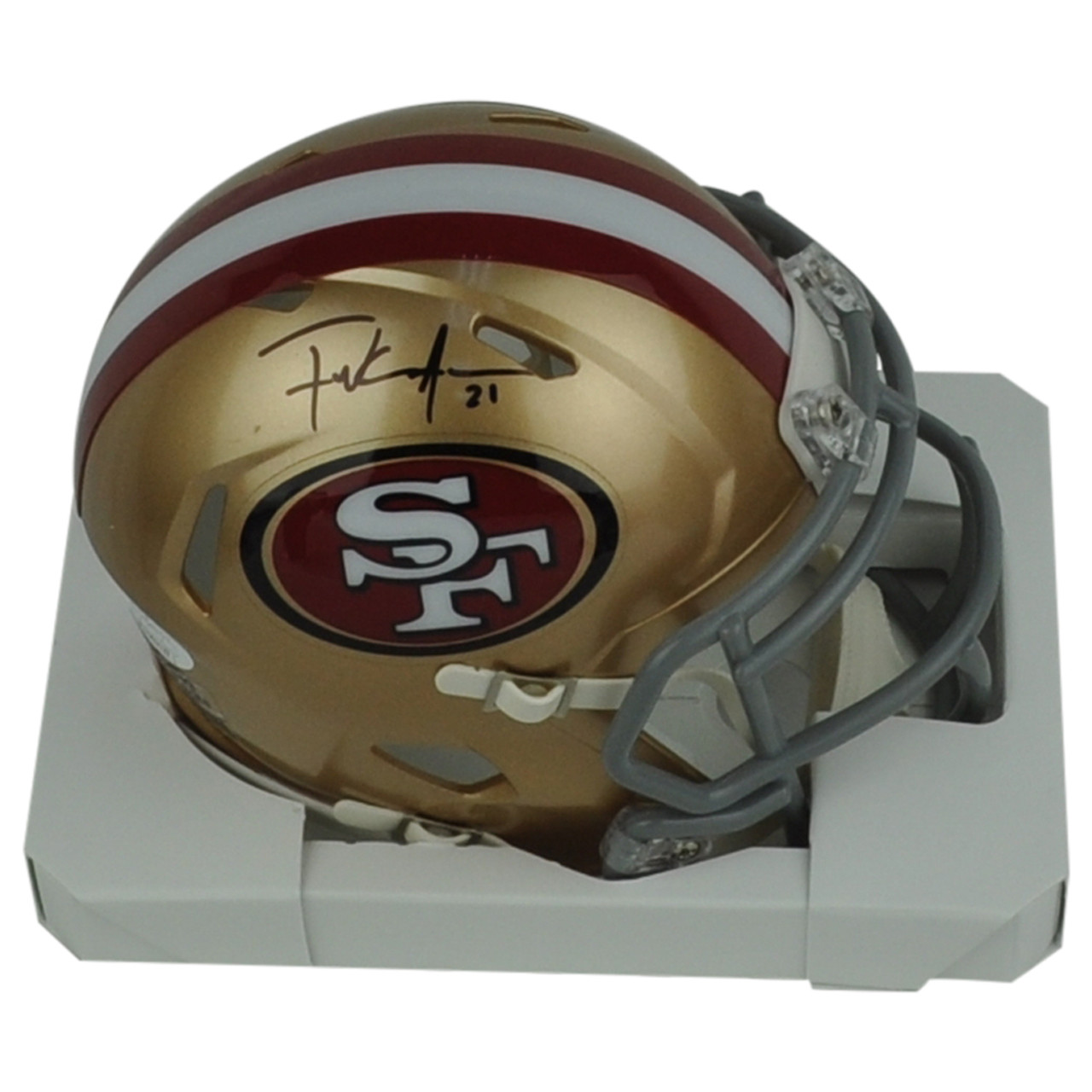 NFL San Francisco 49ers Frank Gore Signed Autograph Riddell Mini Helmet  Speed