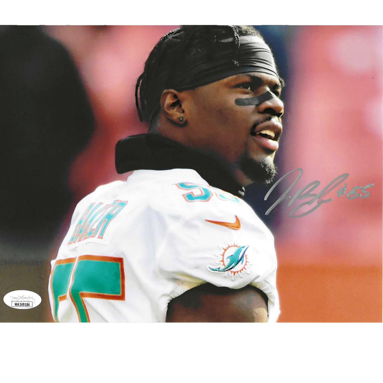 NFL Miami Dolphins Jerome Baker #55 Autograph Signed Photograph JSA Card  8x10 - Sinbad Sports Store