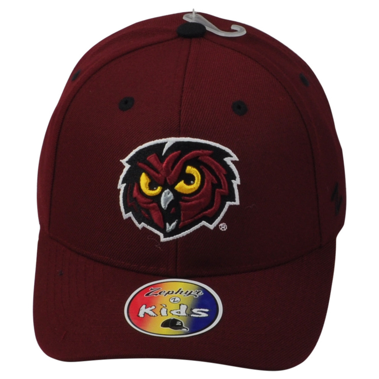 NCAA Zephyr Temple Owls Adjustable Maroon Logo Curved Bill Youth