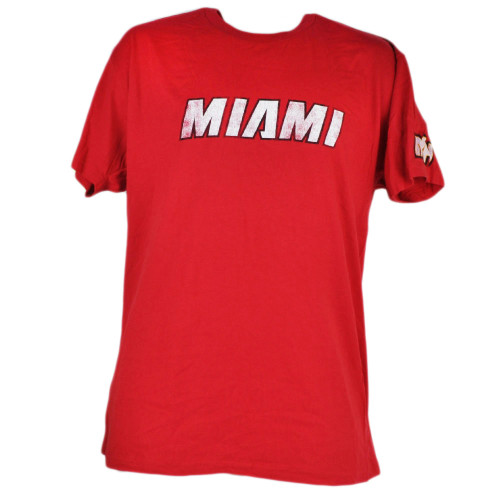 NBA Starter Miami Heat V Neck Jersey Black Red Short Sleeve Mens