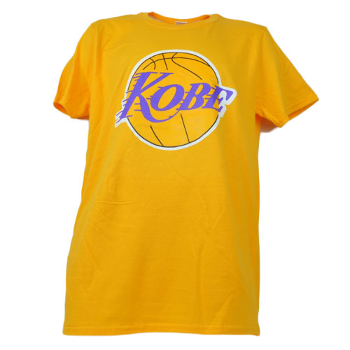 NBA Los Angeles Lakes Kobe Bryant Yellow Short Sleeve Men Tshirt