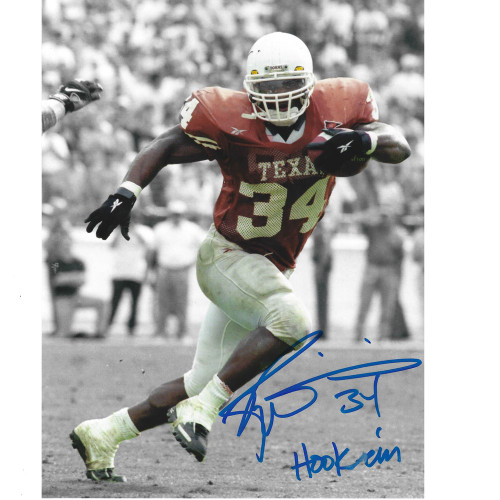 NCAA Texas Longhorns Ricky Williams #34 Hook'em Photograph Signed 8x10 Picture  NCAA Texas Longhorns Ricky Williams #34 Hook'em Photograph Signed 8x10 Picture