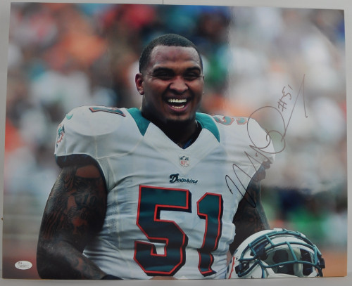 NFL Miami Dolphins Mike Pouncey #51 16x20 Signed Photograph JSA Picture NFL Miami Dolphins Mike Pouncey #51 16x20 Signed Photograph JSA Picture