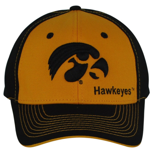 NCAA Iowa Hawkeyes Two Tone Curved Bill Sports Logo Mens Adjustable Hat Cap NCAA Iowa Hawkeyes Two Tone Curved Bill Sports Logo Mens Adjustable Hat Cap