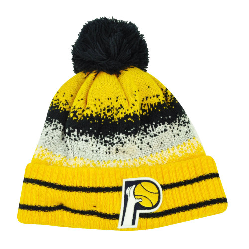 NBA New Era Spec Blend Indiana Pacers Cuffed Pom Pom Knit Beanie Hat Toque Yello NBA New Era Spec Blend Indiana Pacers Cuffed Pom Pom Knit Beanie Hat Toque Yello
