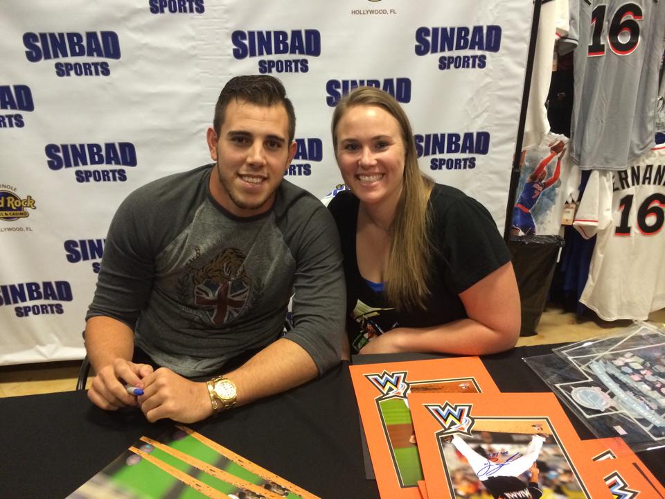 Jose Fernandez with a Marlins fan 