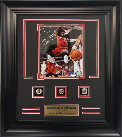 Framed Dwyane Wade Facsimile Laser Engraved Signature Auto Miami Heat 15x16 Basketball Photo