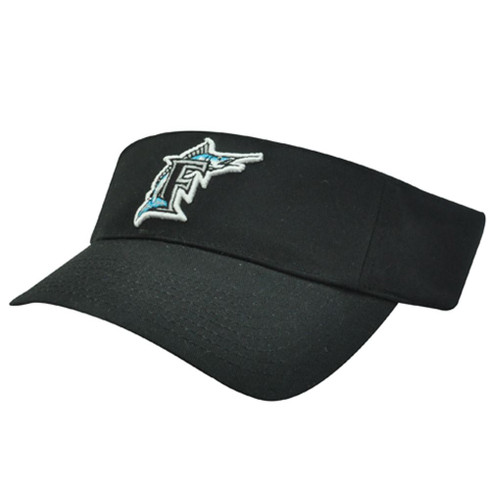 MLB Florida Marlins Retro Sun Visor Fan Favorite Black Teal Dotted Hat -  Sinbad Sports Store