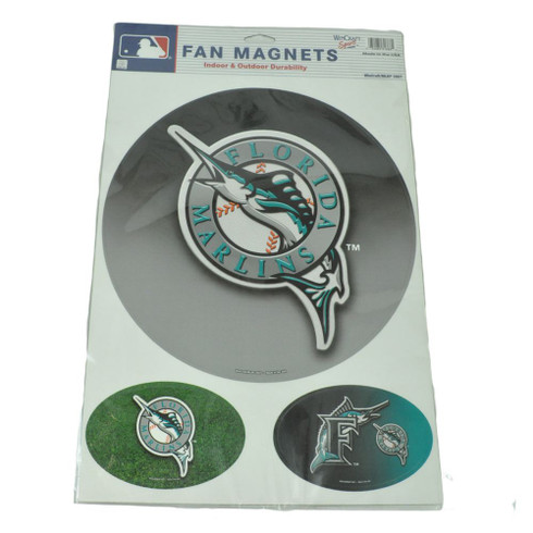 MLB Baseball Florida Marlins Logo Jersey Licensed Fan Magnets Set of 3 Three