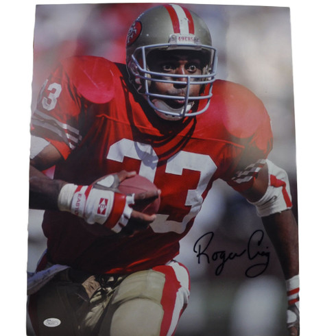 NFL San Francisco 49ers Roger Craig #33 Autographed 22 x 18 Framed JSA