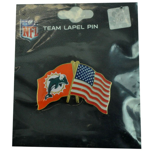 NFL AFC EAST MIAMI DOLPHINS FOOTBALL TEAM LOGO LAPEL HAT OR LANYARD PIN