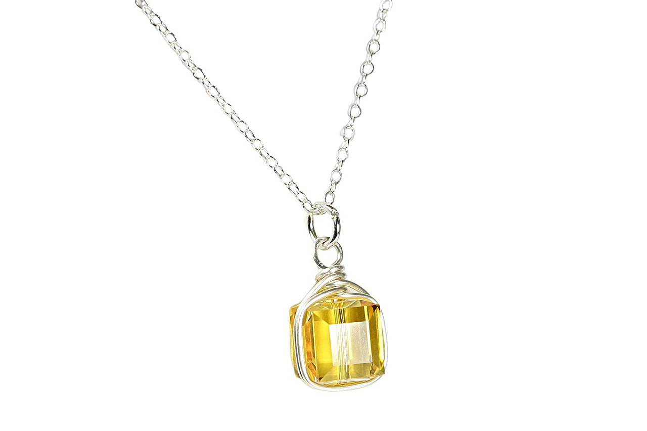 Chef's Knife Pendant Necklace with Yellow Swarovski Crystal Charm –  ChefJewelry