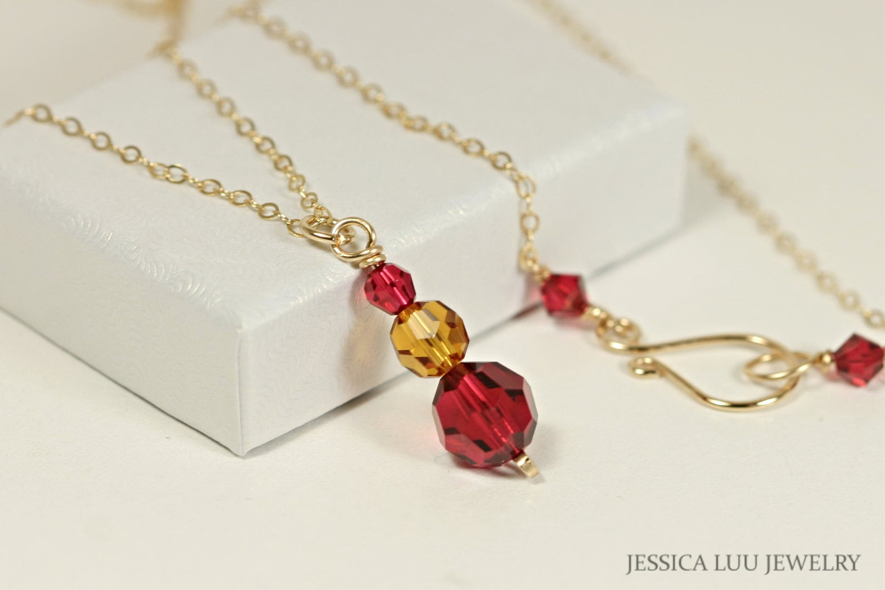 Heidi Daus SunFlower Orange crystal Bead necklace chain | eBay
