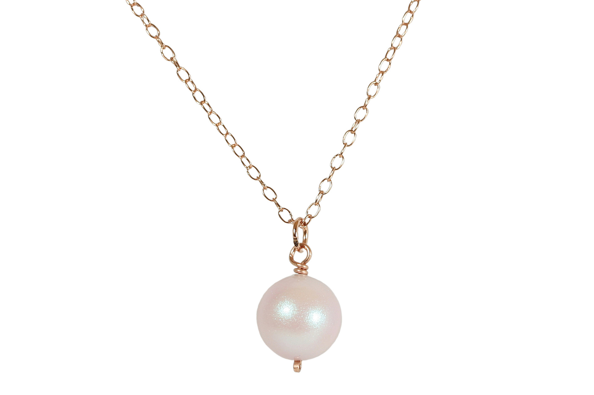 Rose gold pink pearl necklace Clearance
