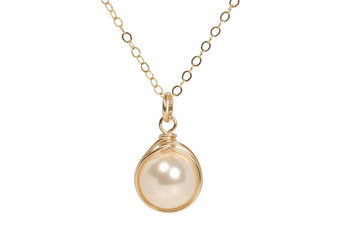 Gold Ivory Pearl Necklace - Available with Matching Earrings and Other Metal Options