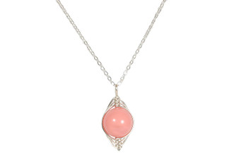 Sterling Silver Pink Coral Necklace - Available with Matching Earrings and Other Metal Options