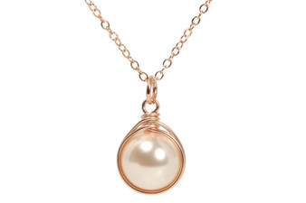 Rose Gold Ivory Pearl Necklace - Available with Matching Earrings