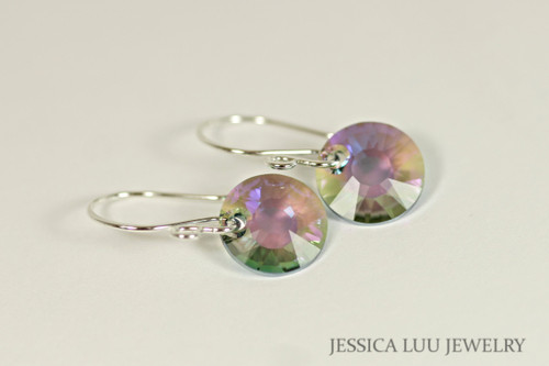 Sterling Silver Crystal Dangle Earrings - Available with Matching Necklace and Other Metal Options
