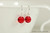 Sterling silver dangle earrings with light siam red crystals handmade by Jessica Luu Jewelry