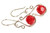 Sterling Silver Red Crystal Earrings - Available with Matching Necklace