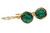 Gold Emerald Crystal Earrings - Available with Matching Necklace and Other Metal Options